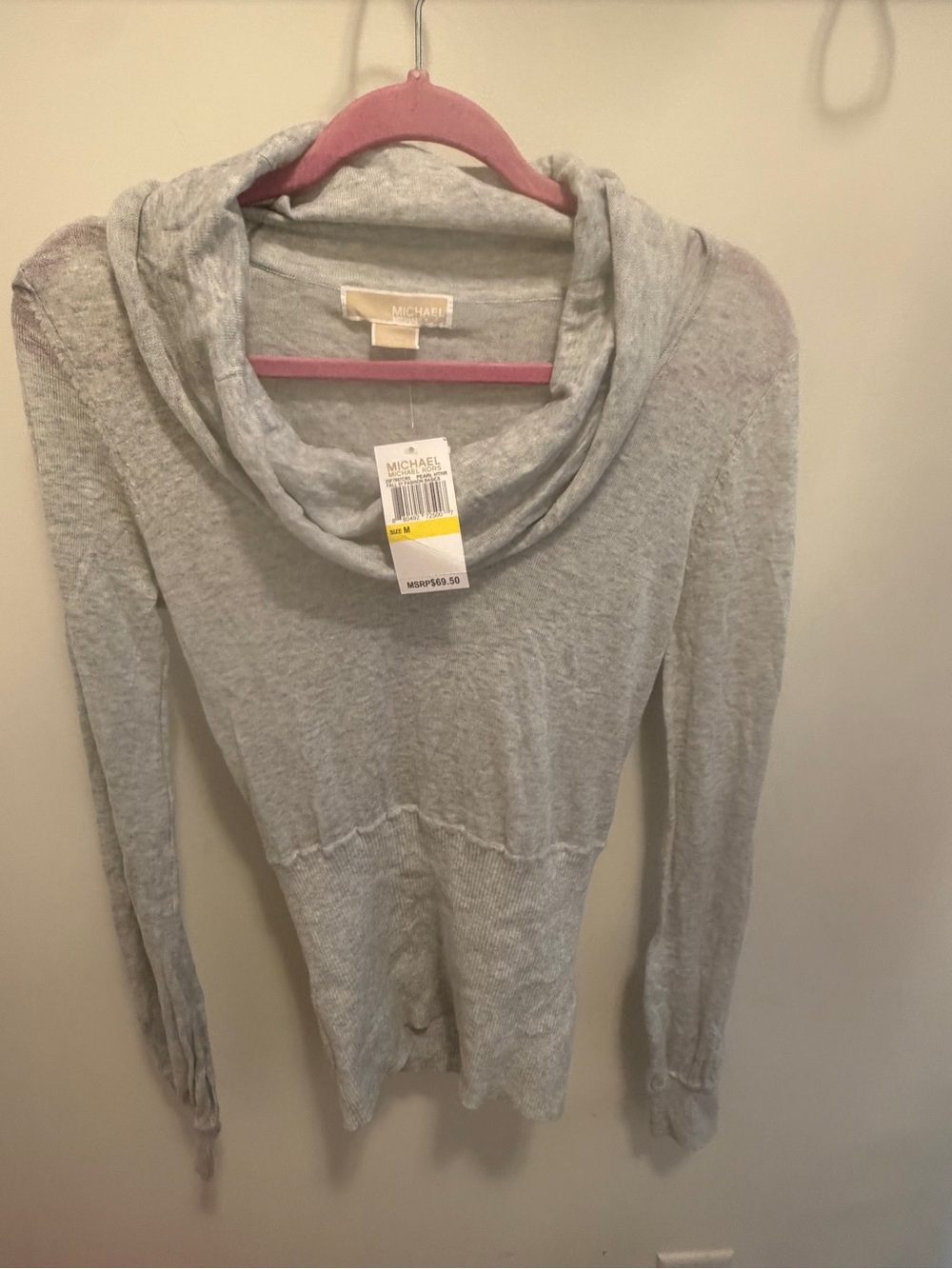 Michael Kors Light Gray Cowl Neck Knit Sweater